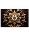 Printed canvas print for bedroom - AI golden flower 3d | FEEBY