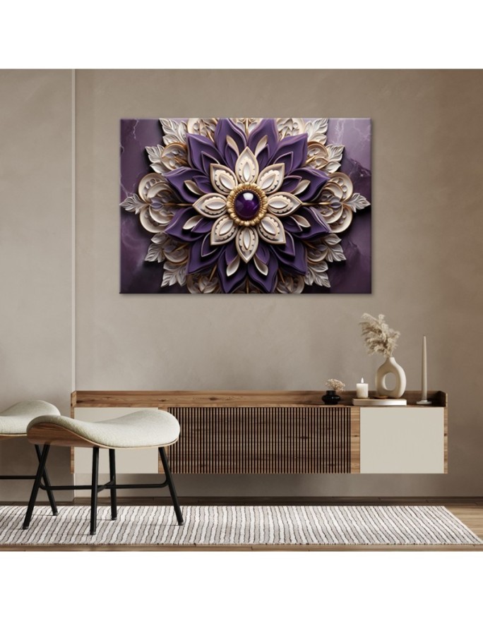 Ai wall painting for lofts - Abstraction flower diamond 3d | FEEBY