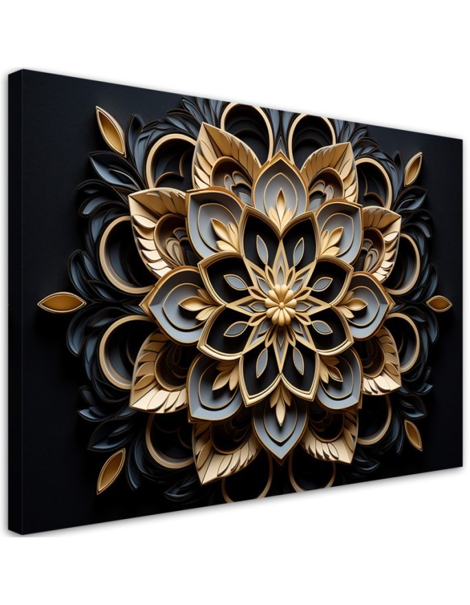 Canvas print wall decoration for office - 3D flowers AI | FEEBY