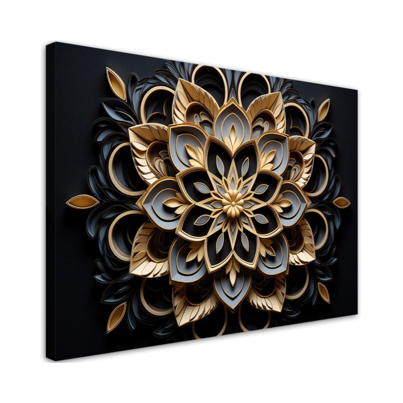 Canvas print wall decoration for office - 3D flowers AI | FEEBY