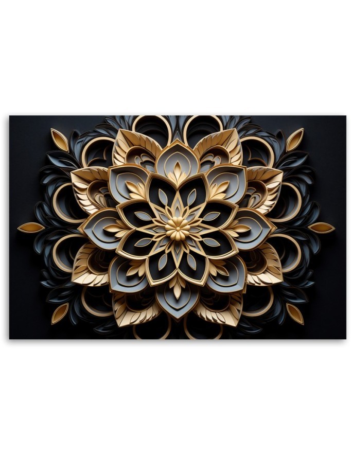 Canvas print wall decoration for office - 3D flowers AI | FEEBY