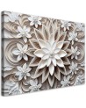 Canvas print for bedroom - White 3D flowers AI | FEEBY