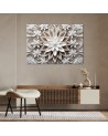 Canvas print for bedroom - White 3D flowers AI | FEEBY