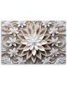 Canvas print for bedroom - White 3D flowers AI | FEEBY