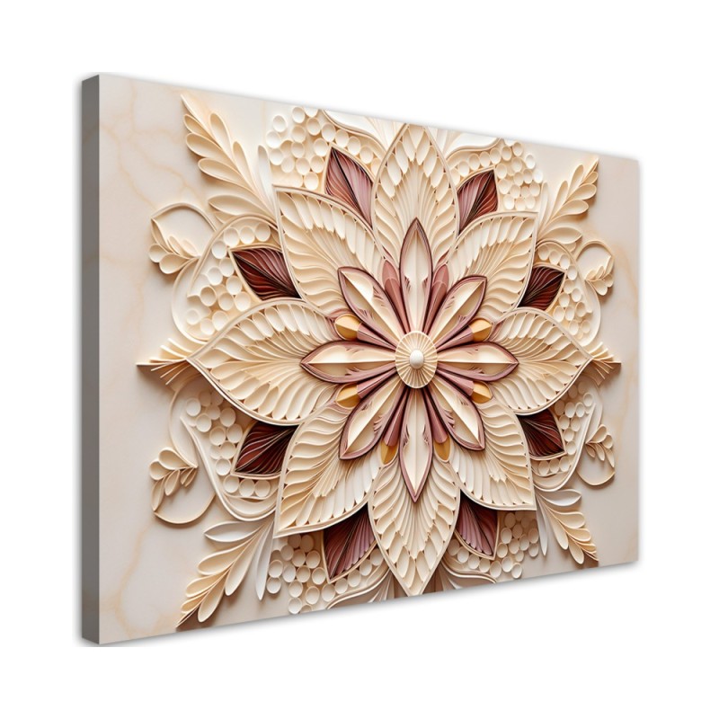 Modern 3d canvas painting - Beige flower AI | FEEBY