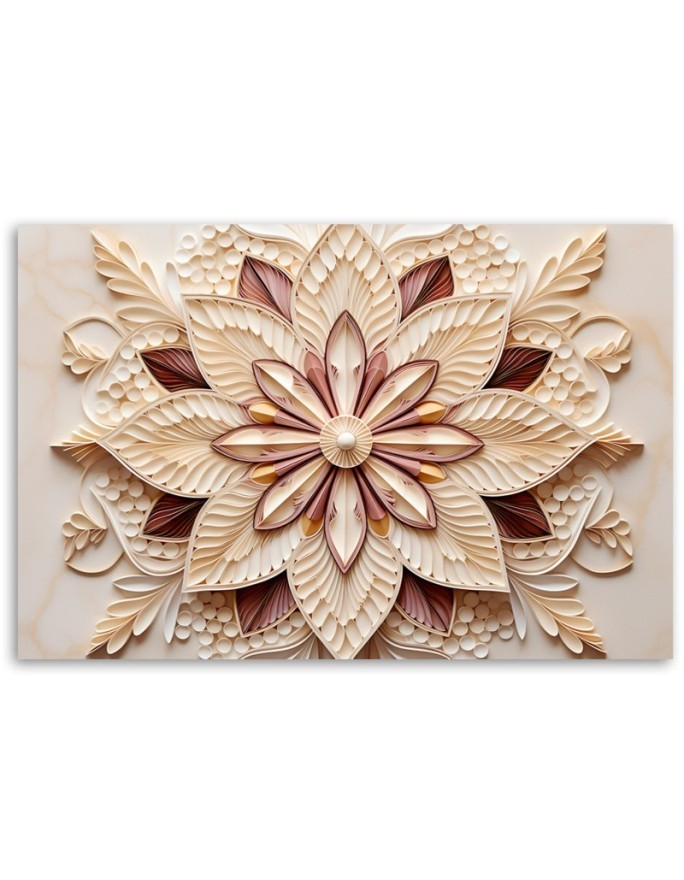 Modern 3d canvas painting - Beige flower AI | FEEBY