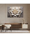 Fashionable ai painting for wall - White 3d flower | FEEBY