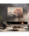 Modern painting ai - Beige mountain landscape | FEEBY