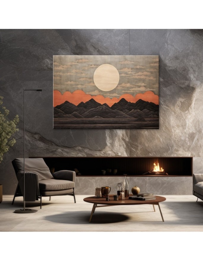 Colourful wall painting for office - Sunset Japan | FEEBY