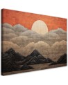 Boho style wall painting - Sun cloud mountain | FEEBY