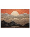 Boho style wall painting - Sun cloud mountain | FEEBY