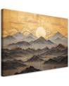 Printed canvas print on canvas ai - Golden mountain landscape | FEEBY