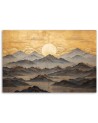 Printed canvas print on canvas ai - Golden mountain landscape | FEEBY
