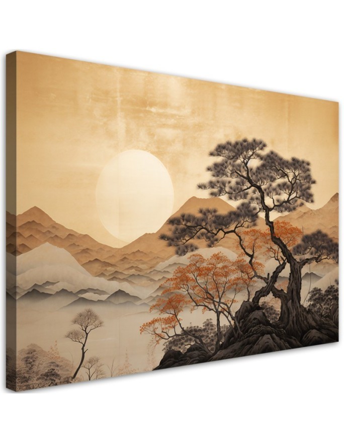 Decorative 3d painting - Golden mountain view | FEEBY
