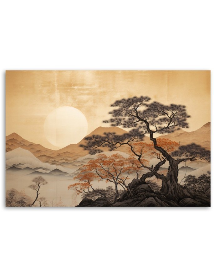 Decorative 3d painting - Golden mountain view | FEEBY