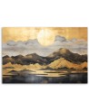 Canvas print for bedroom - Golden mountainscape | FEEBY