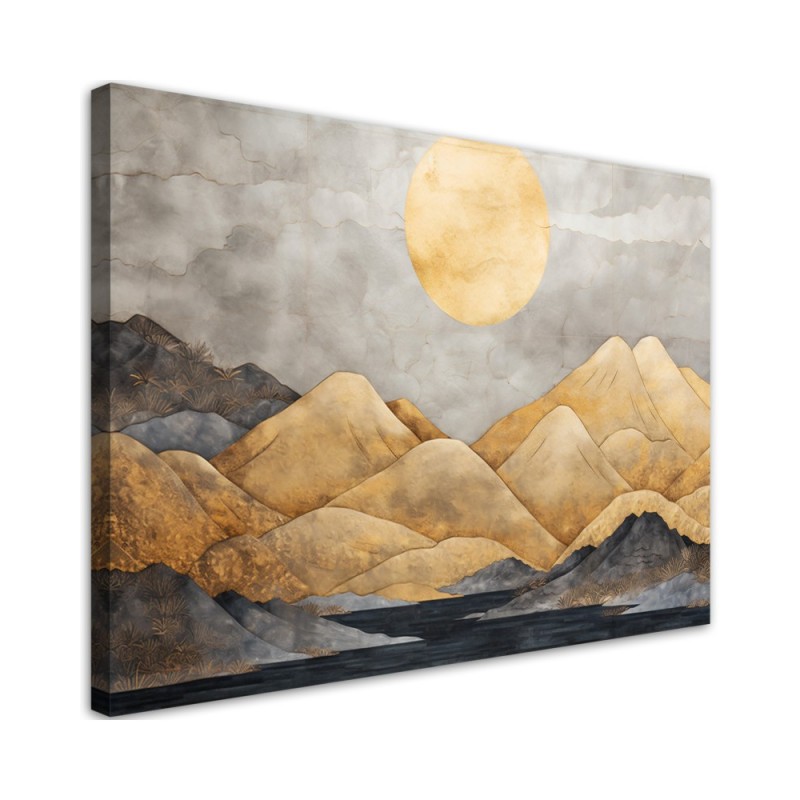 Canvas print - Golden mountains landscape abstract | FEEBY