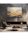 Canvas print - Golden mountains landscape abstract | FEEBY