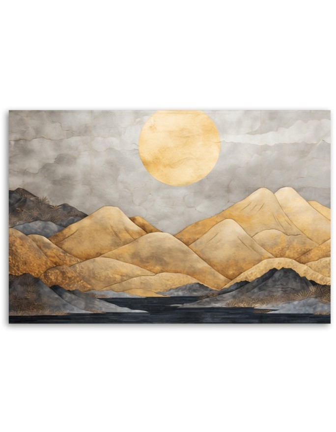 Canvas print - Golden mountains landscape abstract | FEEBY