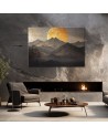 Boho painting - Golden sun and mountains | FEEBY