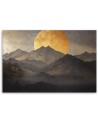 Boho painting - Golden sun and mountains | FEEBY