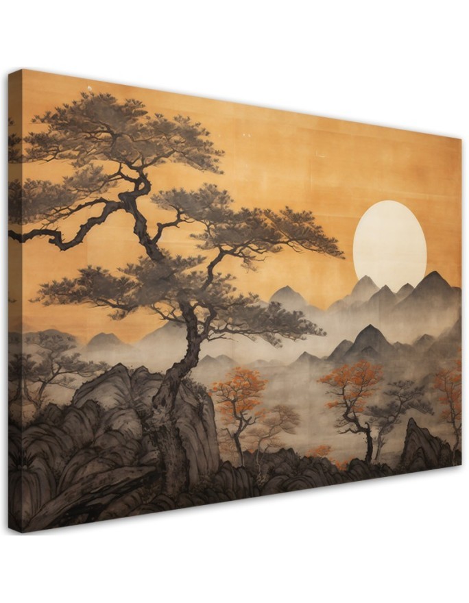Canvas print - Trees mountain landscape | FEEBY