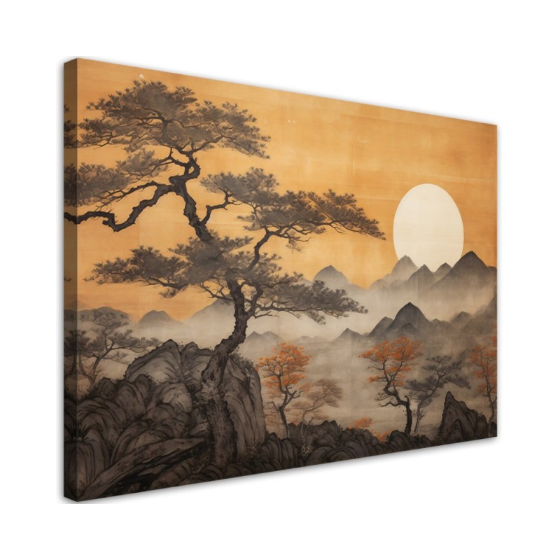Canvas print - Trees mountain landscape | FEEBY