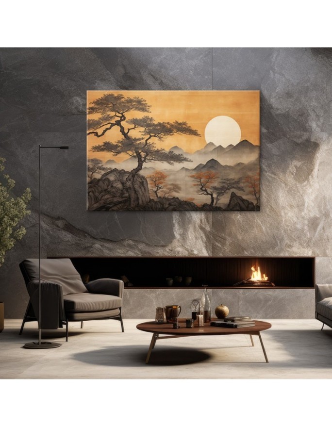 Canvas print - Trees mountain landscape | FEEBY
