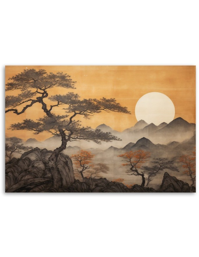 Canvas print - Trees mountain landscape | FEEBY