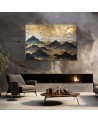 Canvas print for the wall - Golden mountain landscape | FEEBY