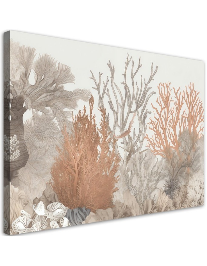 Boho beige painting - Sea plants | FEEBY