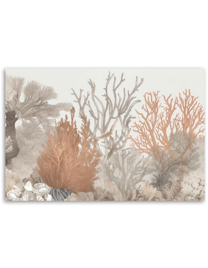 Boho beige painting - Sea plants | FEEBY