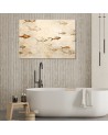 Boho canvas print for bathroom - Fish on a beige background | FEEBY