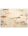 Boho canvas print for bathroom - Fish on a beige background | FEEBY