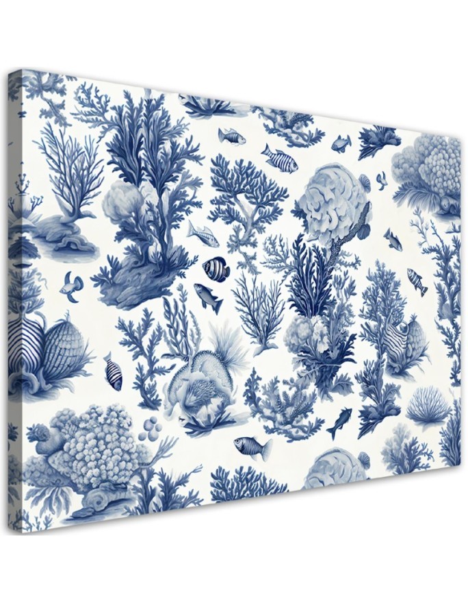 Canvas print for bathroom - Sea animals and plants | FEEBY