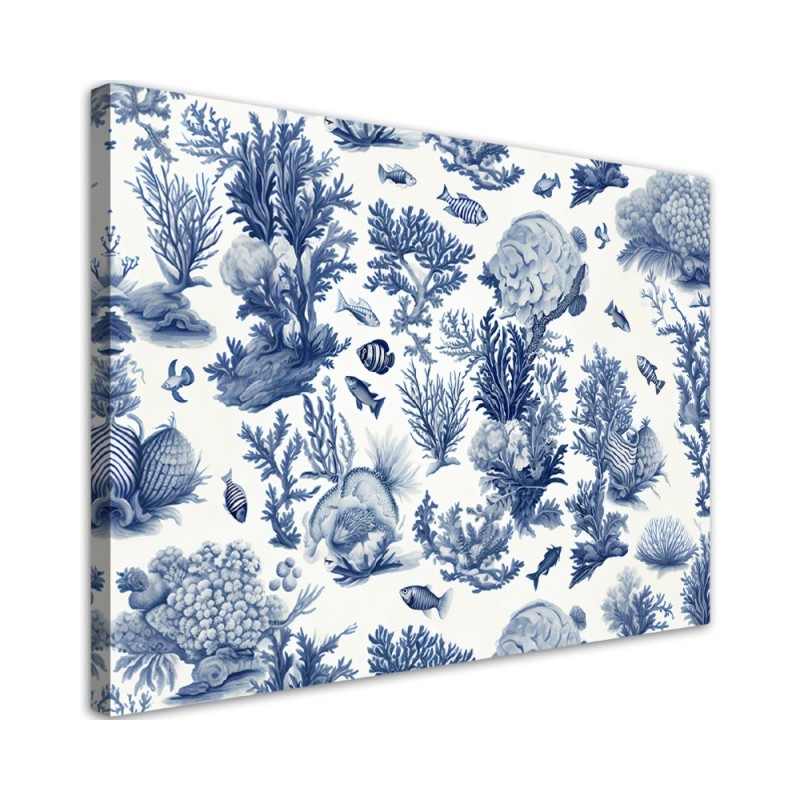 Canvas print for bathroom - Sea animals and plants | FEEBY