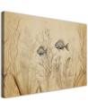 Canvas print - Fish in boho style beige | FEEBY