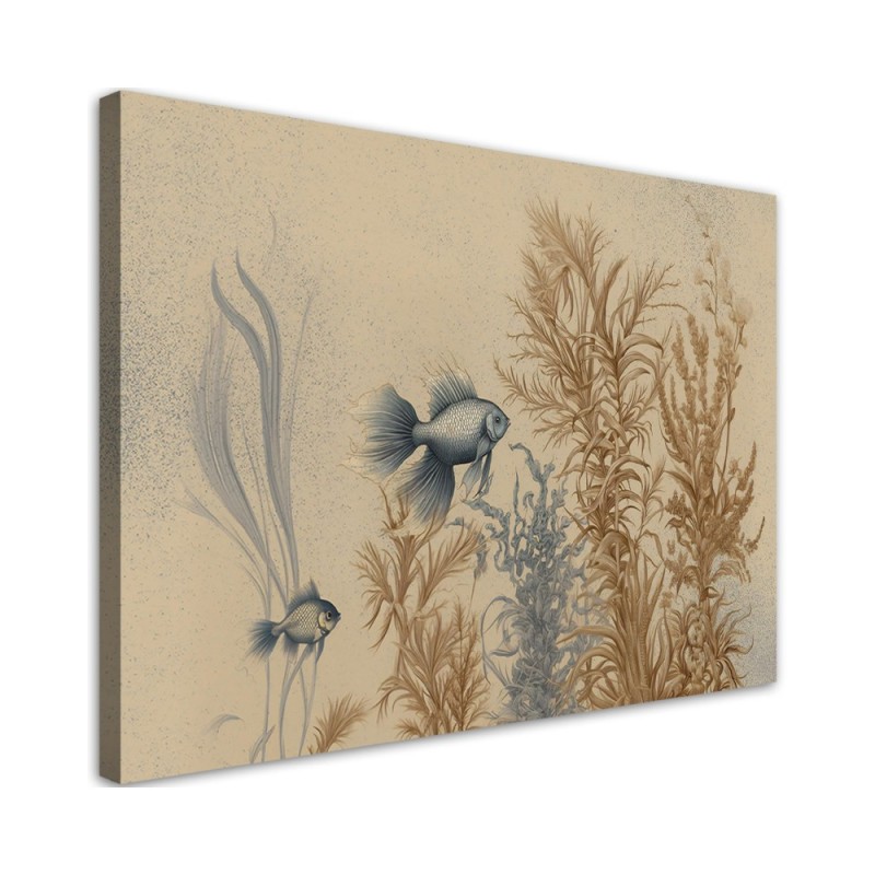 Canvas print for living room ai - Fish and sea plants | FEEBY