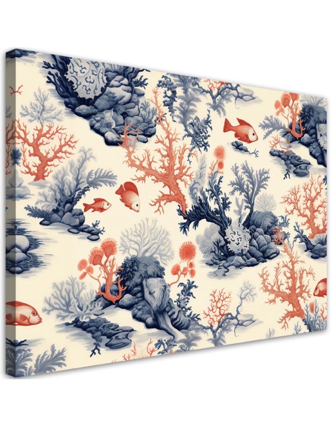 Canvas print Coral and fish AI