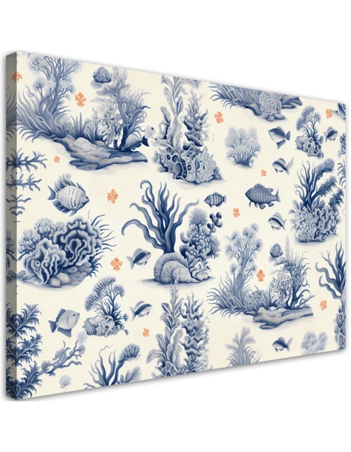 Modern painting for wall - Corals and fish AI | FEEBY