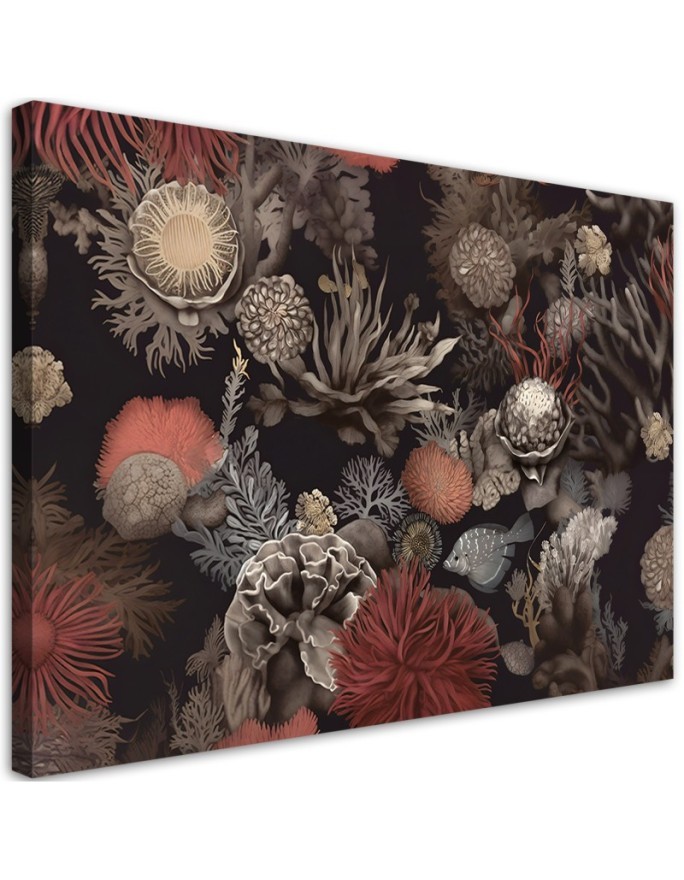Wall painting for living room - Coral plants AI | FEEBY