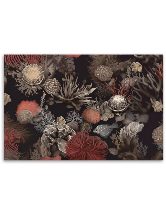Wall painting for living room - Coral plants AI | FEEBY