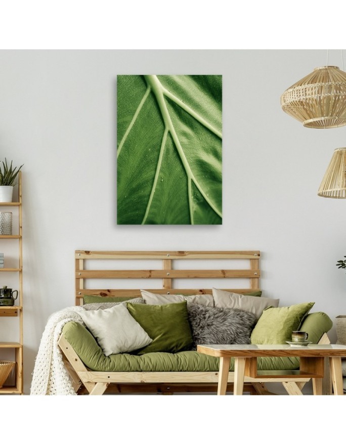 Canvas painting - Macro leaf dew | FEEBY
