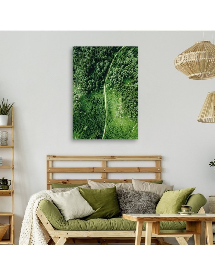 Canvas painting - Path through a green forest | FEEBY
