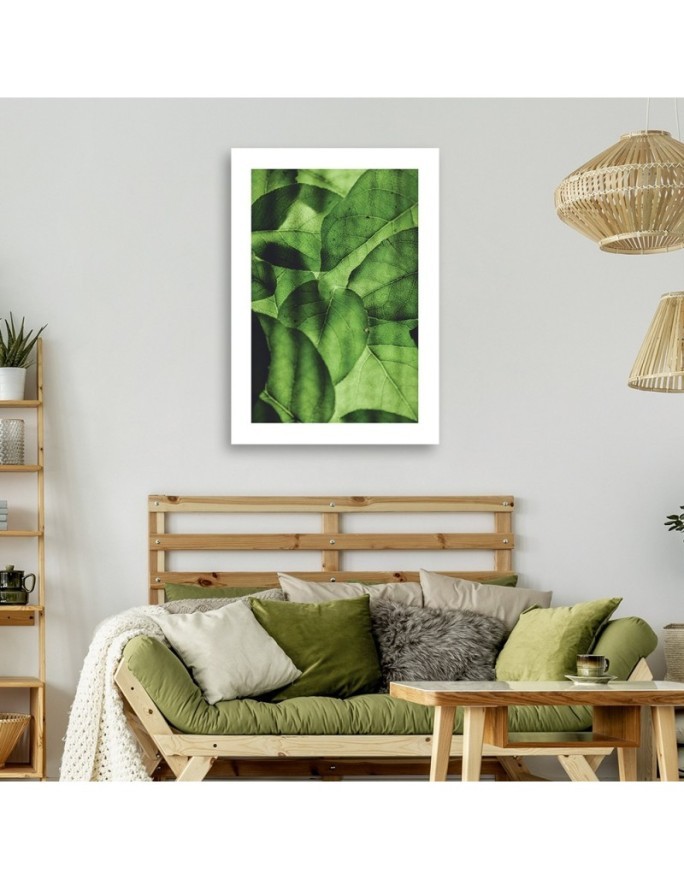 Canvas painting - Green leaves macro | FEEBY