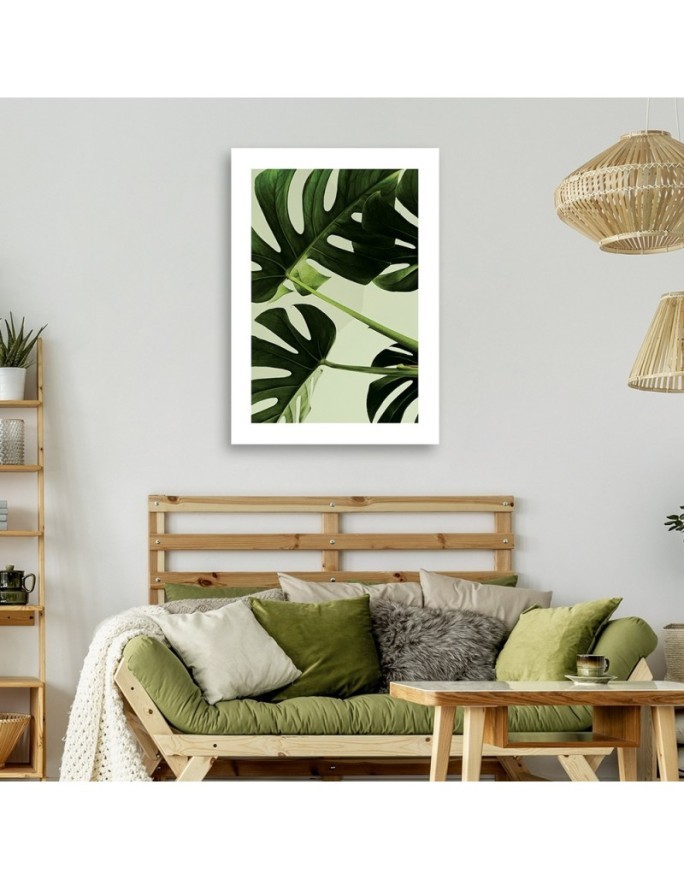 Canvas painting - Green monstera leaves | FEEBY