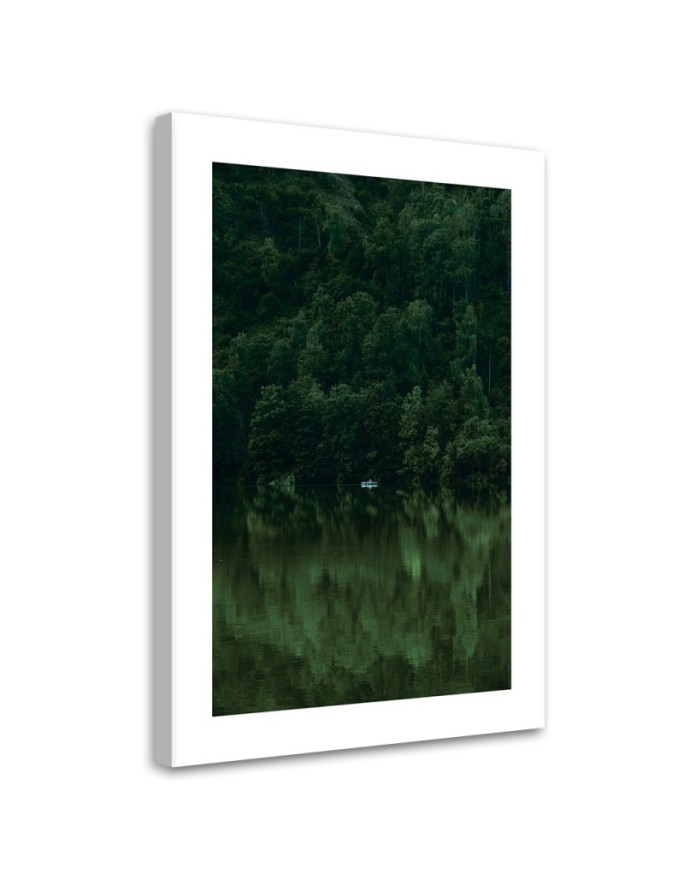 Canvas painting - Green forest by a lake | FEEBY