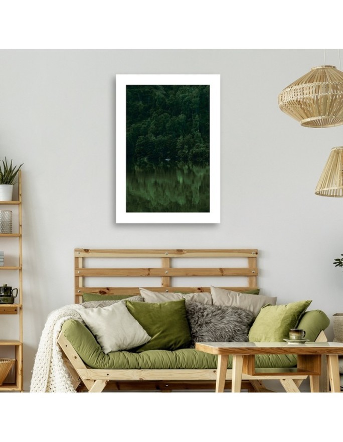 Canvas painting - Green forest by a lake | FEEBY