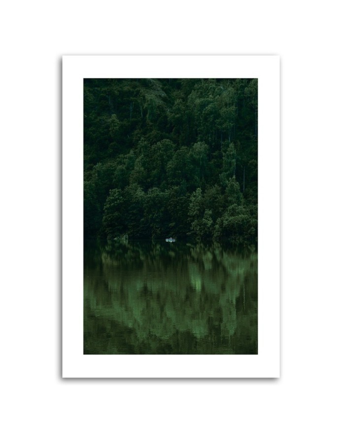 Canvas painting - Green forest by a lake | FEEBY