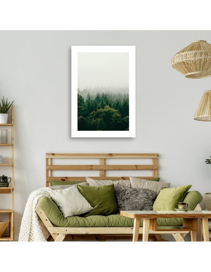 Canvas painting - Green forest in the mist | FEEBY